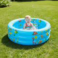 Piscina inflable redonda azul 3 anillos 120cm con niños jugando